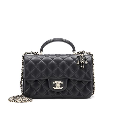 CHANEL Lambskin Quilted Small Lovely Day Flap Black